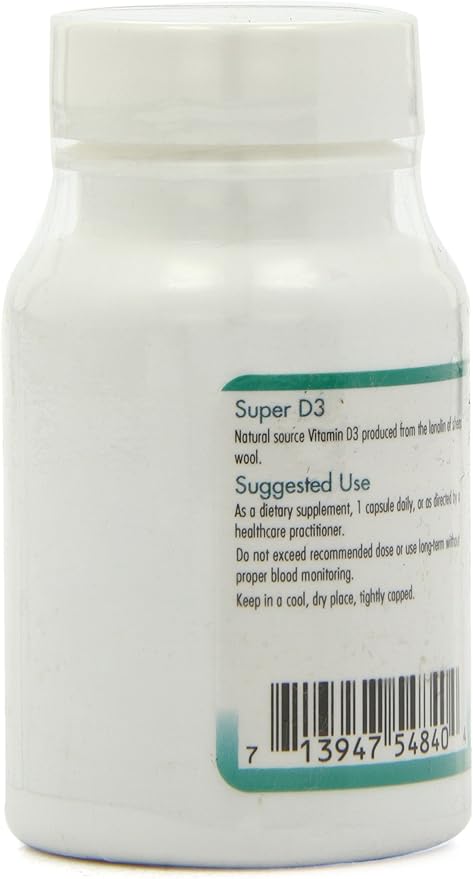 Nutricology Super D3 Dietary Supplement - Bone & Immune Support, Cholecalciferol with C & E, Vegetarian Capsules, Gluten Free - 60 Count