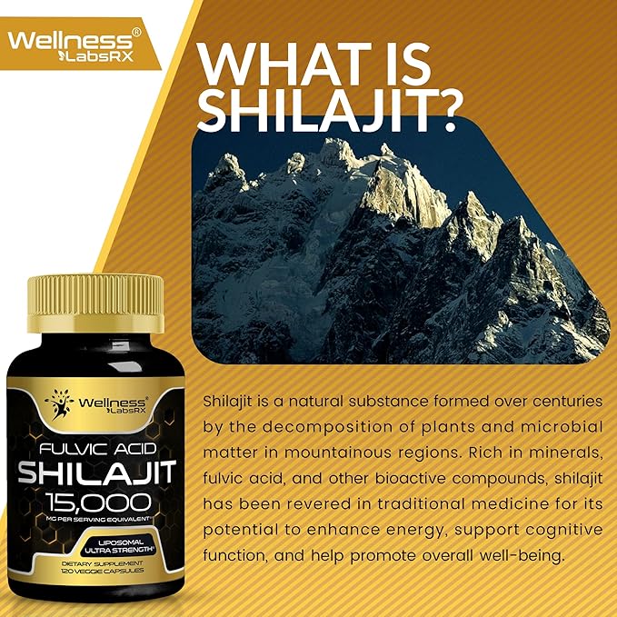 Himalayan Shilajit Capsules for Men 120 Count - 1500mg - Shilajit for Men, Pure Shilajeet for Women with Naturally Occuring Fulvic Acid - Shilajet Supplement for Enhanced Energy and Immune Support