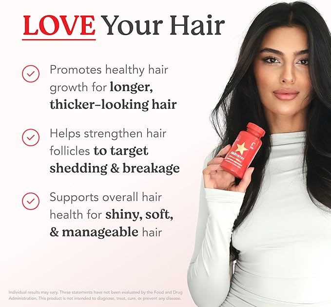 HAIRtamin Advanced Formula Hair Vitamins for Women & Men | Vegan 5000 Mcg Biotin Capsules Vitamin Supplement | Hair Skin and Nail Capsule Supplement to Promote Hair Growth & Thickness | 30 Count
