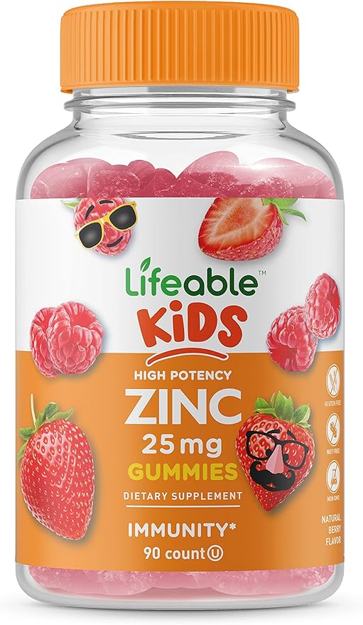 Lifeable Zinc 25mg Kids + Phosphatidylserine (PS) Kids, Gummies Bundle - Great Tasting, Vitamin Supplement, Gluten Free, GMO Free, Chewable Gummy
