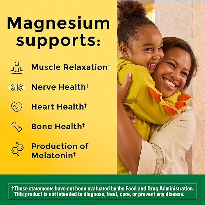 Nature Made Magnesium Citrate 250 mg per serving, Magnesium Supplement for Muscle, Nerve, Bone and Heart Support, 120 Softgels, 60 Day Supply