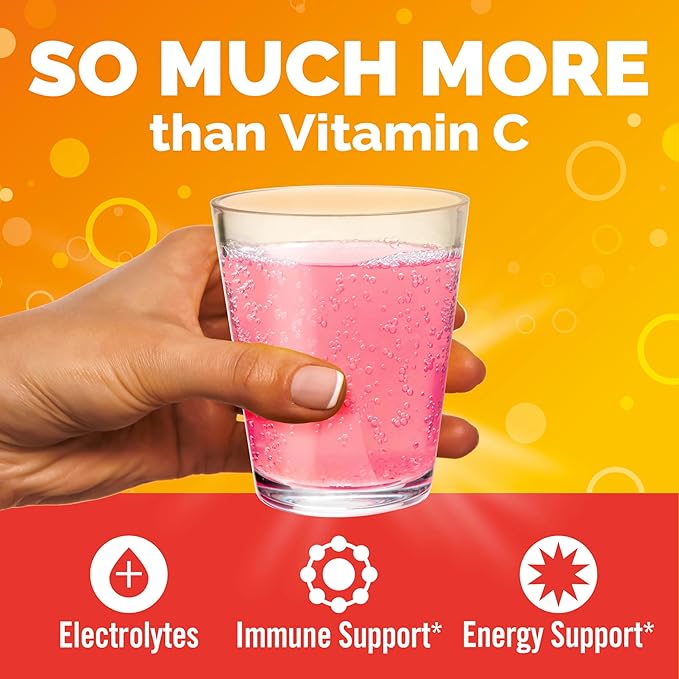 Emergen-C 1000mg Vitamin C Powder, with Antioxidants, B Vitamins and Electrolytes, Vitamin C Supplements for Immune Support, Caffeine Free Fizzy Drink Mix, Strawberry Kiwi Flavor - 30 Count