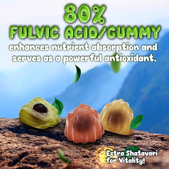 Pure Himalayan Shilajit Gummies - 100% Authentic Shilajit Reisin Extract for Men and Women with Ashwagandha and Shatavari - 60 Gummy - Apple & Kiwi and Strawberry & Banana Bundle