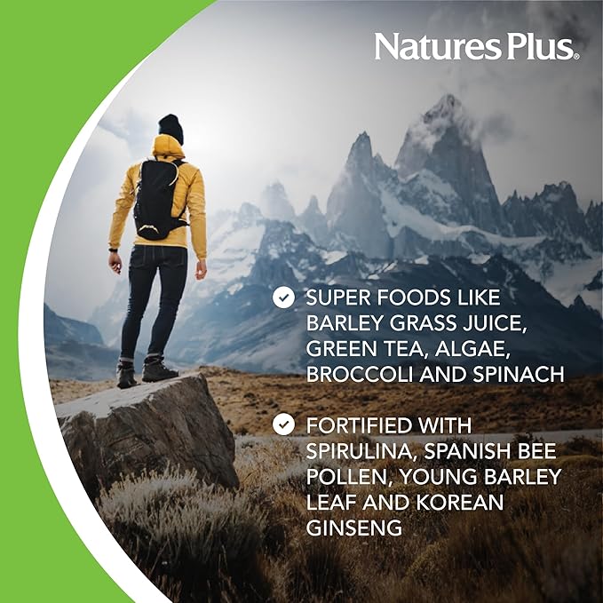 NaturesPlus FRUITEIN Revitalizing Green Foods Shake - 1.3 lbs - Plant-Based Protein (13g/Serving) - Supports Energy & Immune System - Vegetarian, Gluten Free & Non-GMO - 16 Servings