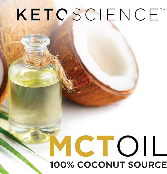 KETO SCIENCE Ketogenic MCT Oil, Dietary Supplement, Made from 100% Coconuts, Promotes Energy, Unflavored, 15 Fl Oz