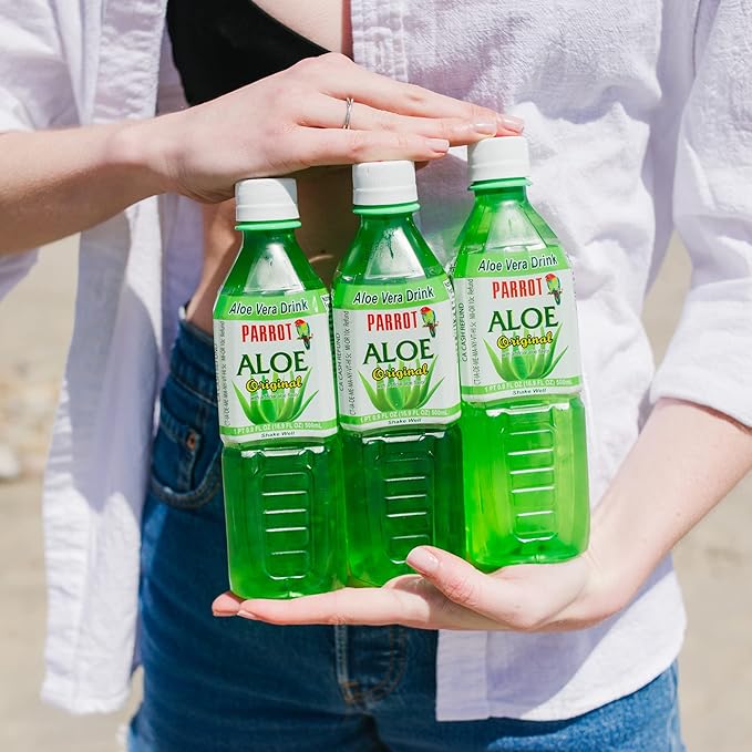 Parrot Brand Aloe Vera Juice Drink Original Flavor 500mL 16.9 fl.oz. (Pack of 10)