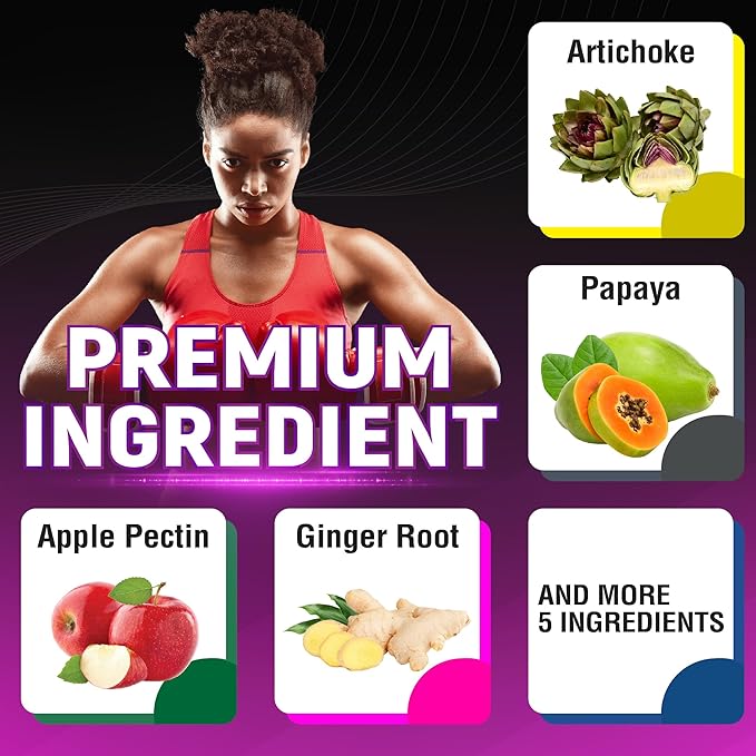 Artichoke Capsules with Artichoke, Papaya, Apple Pectin and More - 90 Capsules for 3 Months Supply
