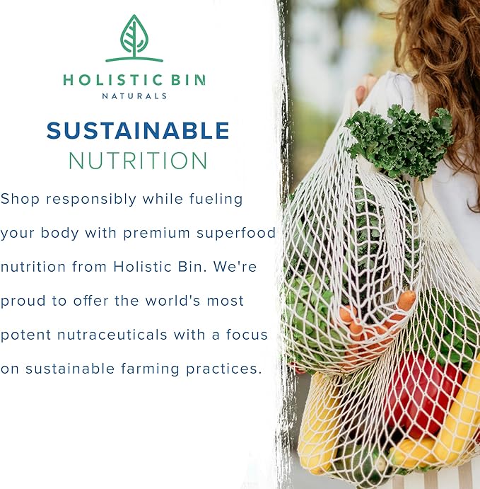 Holistic Bin Korean Red Ginseng Powder Pure Panax Ginseng Supplement | Vegan, Gluten Free, Non GMO, No Fillers | Rich in Ginsenosides (50g)