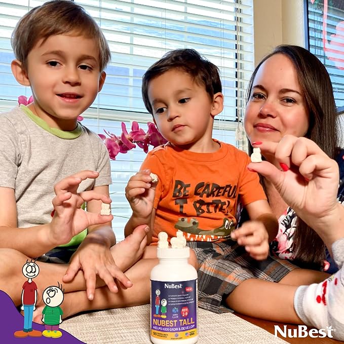 NuBest Tall Kids - Toddlers Vitamins and Kids Vitamins for Age 2 to 9 - Support Bone Strength, Overall Health and Immunity - Animal Shapes - 90 Chewable Berry Tablets | 1.5 Month Supply