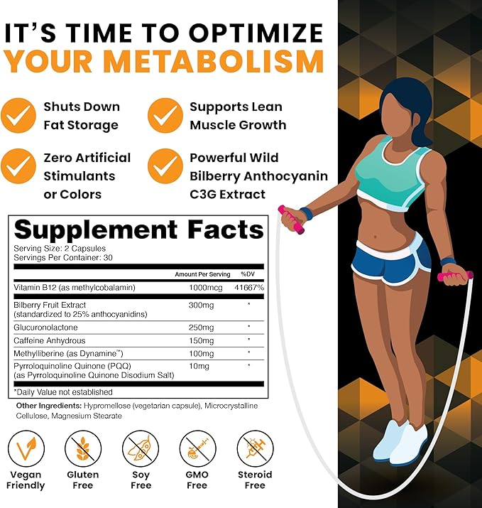 High Performance Nutrition Metabolism Booster, HPN M(6) Fat Burner, Natural Weight Loss Supplement, Support Lean Muscle, Increase Energy, Vegan Friendly, Clinically Tested, 60 Capsules