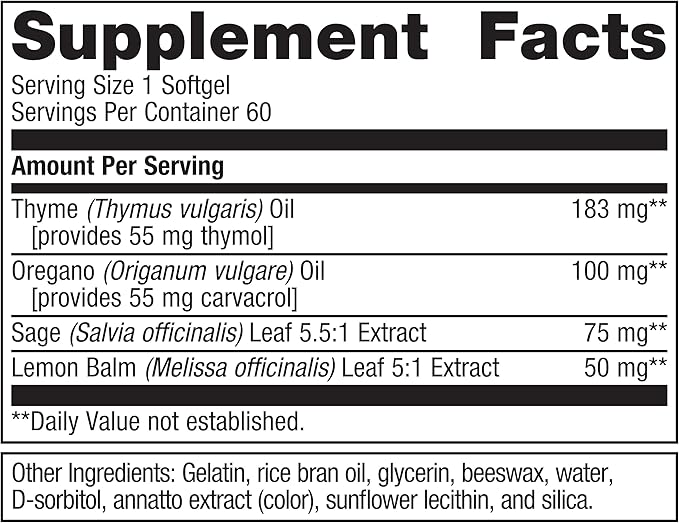 Metagenics CandiBactin-AR - Concentrated Aromatic Essential Oils - with Thyme Oil & Oregano Oil - Gut Health Supplements* - for Intestinal Microbial Balance* - Gluten-Free - 60 Softgels