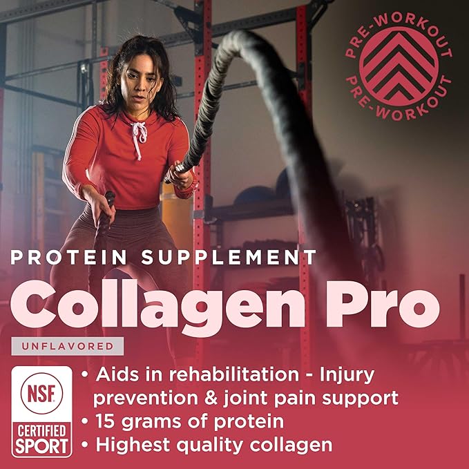Gnarly Nutrition Collagen Peptides – Gnarly Collagen Pro with Vitamin C, Zinc & Copper – NSF Sport Certified, Protein Synthesis Vitamin Powder – Unflavored, 16.05 oz (30 Servings)