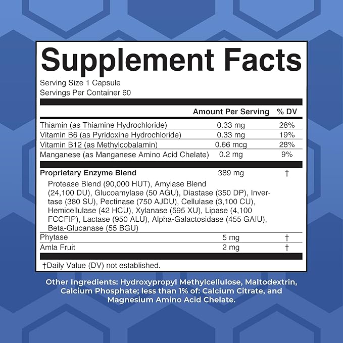 MaryRuth Organics Ultra Digestive Enzymes Capsules | Up to 2 Month Supply | Supplement for Gut Health Support | Digestion & Immune Support with Amylase | Lipase & Lactase | Vegan | 60 Count