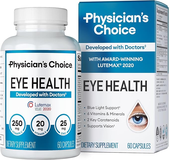 Areds 2 Eye Vitamins - Lutein, Zeaxanthin & Bilberry Extract - Supports Eye Strain, Dry Eyes, and Vision Health - 2 Award-Winning Clinically Proven Eye Vitamin Ingredients - Carotenoid Blend