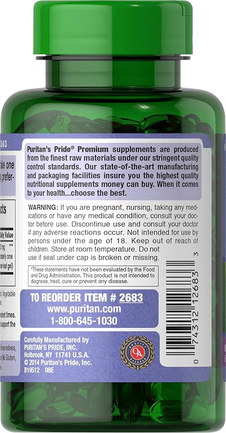 Puritan's Pride Aloe Vera Extract 5000 mg-200 Softgels