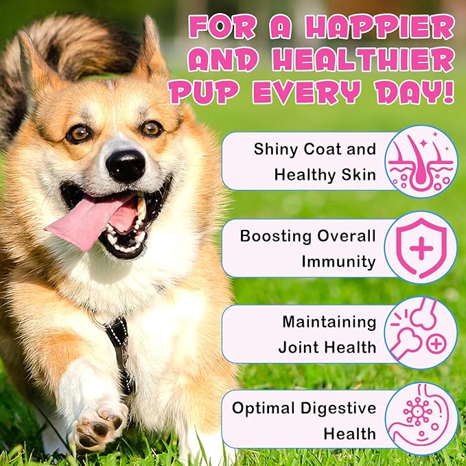 Collagen for Dogs,Liquid Collagen for Dogs,Collagen Supplement for Dogs,Collagen Boost for Dogs with Biotin, MSM & Ginger,Delicious Bacon Flavor,2 Fl Oz