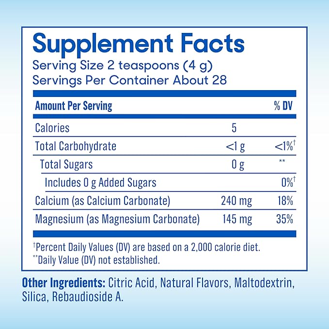 SlowMag® Magnesium Powder, Magnesium + Calcium Supplement Drink Mix, Raspberry Lemon Flavor, Supports Muscle Relaxation & Heart Health, 4oz