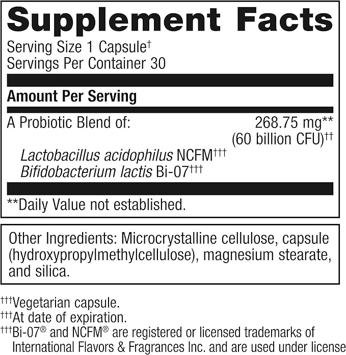 Metagenics UltraFlora IB Probiotic - Relief for Occasional Intestinal Distress* - Probiotics for Digestive Health* - Anti-Bloat for Men & Women* - 60 Billion CFU - Non-GMO, Gluten-Free - 30 Capsules