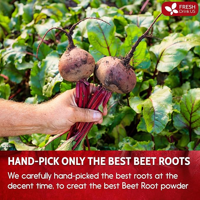 FRESHDRINKUS, Premium 42oz Beet Root Powder, 100% Natural and Pure from Beet Root, Beetroot Powder Perfect for Smoothies, Energy Booster, Soups and Sauces. No Additives, No Gluten, No Sugar, Vegan