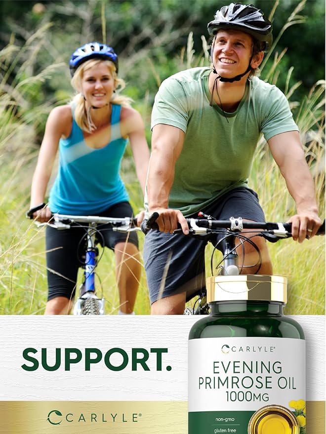 Carlyle Evening Primrose Oil Capsules 1000mg | 80 Softgels | Cold Pressed Supplement | Non-GMO & Gluten Free