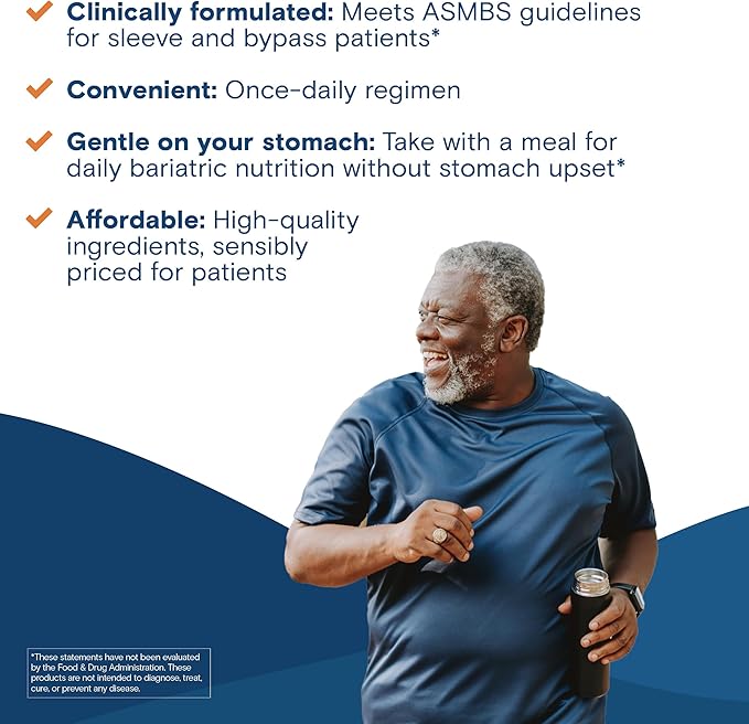 Bariatric Fusion One Per Day Bariatric Multivitamin with Iron Chewable | Citrus Berry Flavor | Vitamins for Gastric Bypass and Sleeve Gastrectomy | Non-GMO | 30 Count