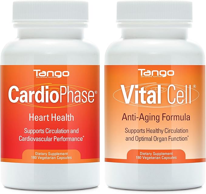 Vital Cell Natural Herbal Anti Aging Supplement and CardioPhase Natural Herbal Herbal Heart Support Supplement