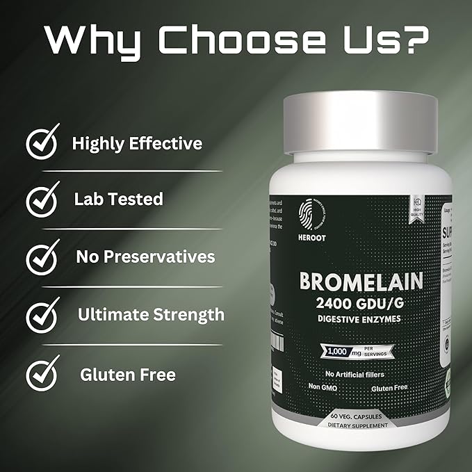 Bromelain 500mg | 2400 GDU/gram | Joint Support & Healthy Digestion | Non-GMO | Gluten Free 120 Capsules
