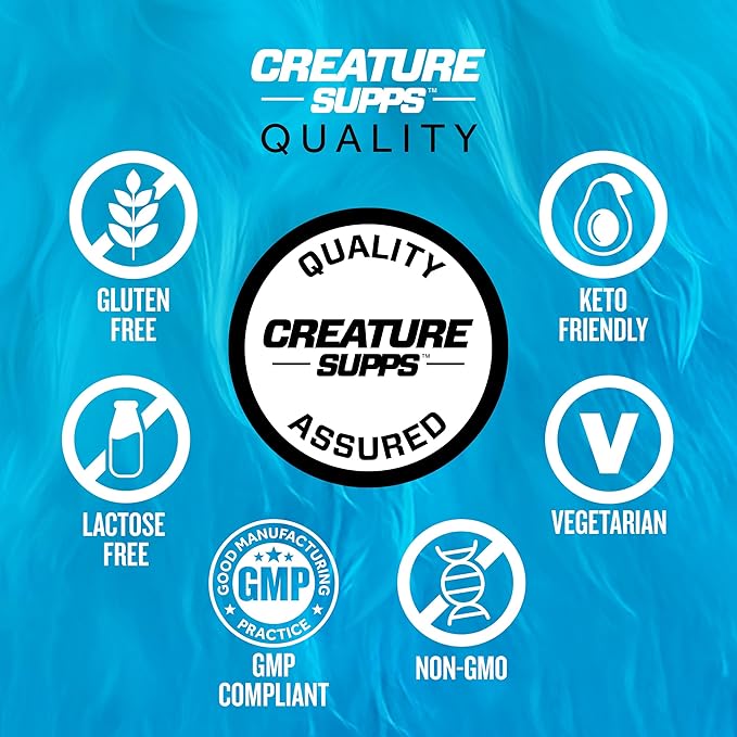 CREATURE® Creatine Complex - Creatine Monohydrate Capsules with 5 Types of Creatine Including Con-Crēt® Creatine HCL, Promotes Muscle, Strength, Endurance, Brain Health, 180 Veggie Caps, 60 Servings