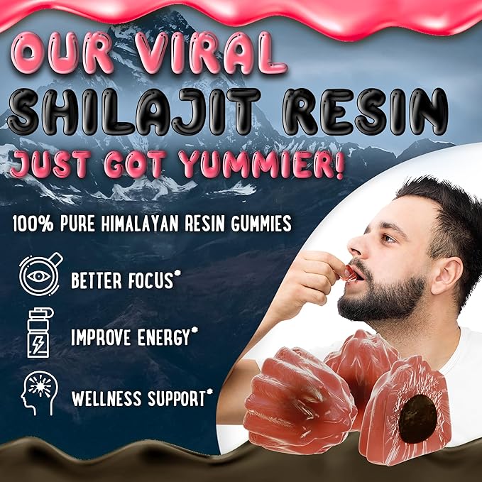 Pure Himalayan Shilajit Gummies - 100% Authentic Shilajit Reisin Extract for Men and Women with Ashwagandha and Shatavari - 60 Gummy - Apple & Kiwi and Strawberry & Banana Bundle