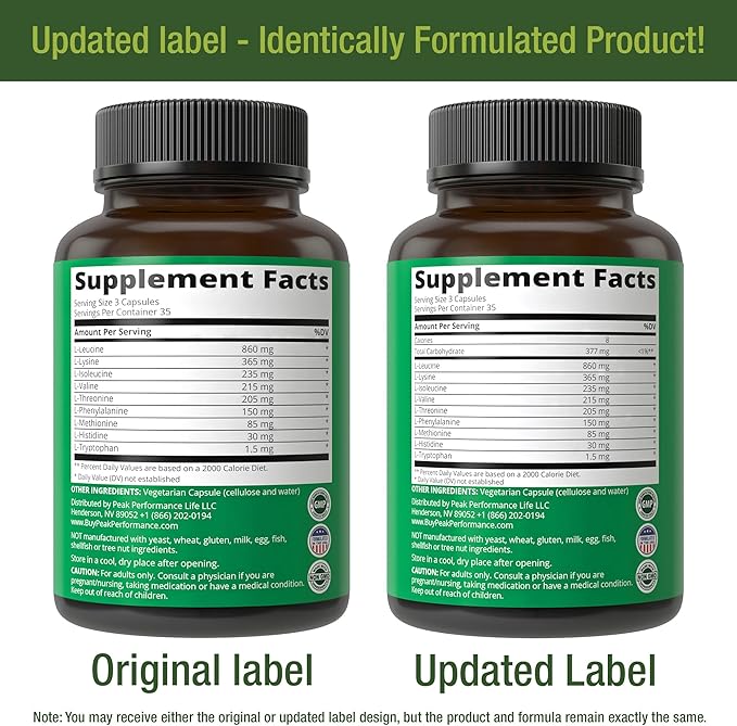 All 9 Essential Amino Acids Supplement. Capsules With 3x More Leucine For Muscle Recovery, Growth. EAA Supplement Better Than BCAA / BCAAS Branched Chain Aminos Acid. USA Tested EAAs Men + Women
