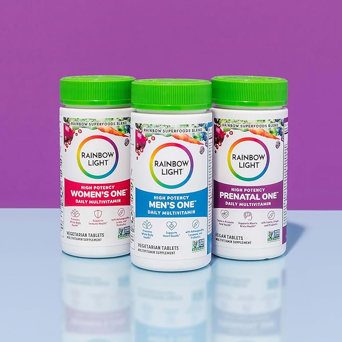 Rainbow Light High-Potency Prenatal One Multivitamin, Prenatal Health Multivitamin Supports Mom's Health and Baby's Development, With Vitamin C, Vegan, 120 Count