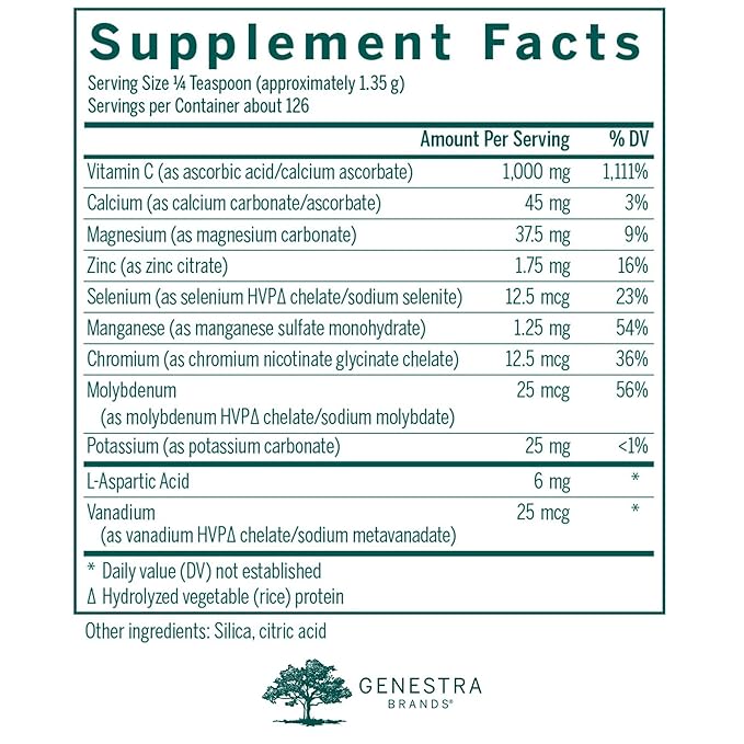 Genestra Brands Scorbatate | Vitamin C Combination to Support Bones, Skin, Muscles, Immunity and Normal Wound Healing | 6 Ounces