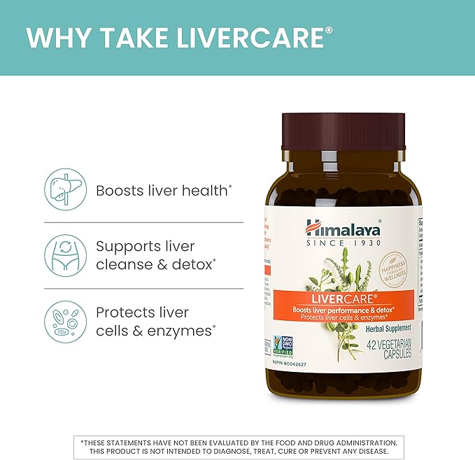 Himalaya LiverCare Herbal Supplement, Liver Cleanse Formula, Liver Support, Bile Production, Eliminates Waste, Vegan, Non-GMO, Herbal Blend Formula, 375 mg, 180 Capsules, 2 Pack, 180 Day Supply