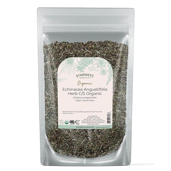 Echinacea Ang Herb Cut & Sifted Organic - 4 Oz,(Starwest Botanicals)
