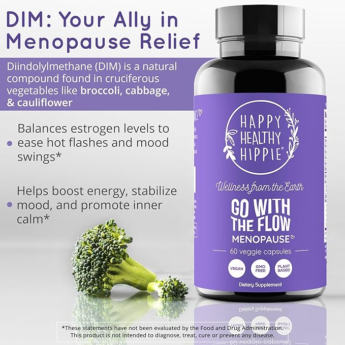 Menopause Supplements for Women – DIM Supplement + Probiotics | Estrogen Metabolism & Hormone Balance Support | Perimenopause Relief | Hot Flashes, Mood Swings & Night Sweats | Dong Quai | 60 Ct