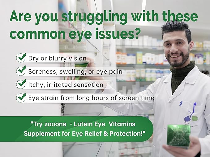zooone- Lutein Eye Vitamins Supplement for Macular Health and Dry Eye, Contains Lutein, Zinc, Vitamins C/E & Zeaxanthin to Support Eye Health, 90 Tablets (3)