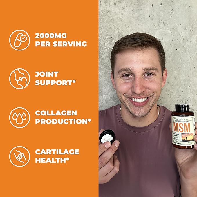 Glucosamine Chondroitin MSM Joint Support Supplement & High Potency MSM Supplement (2000mg per Serving) for Cartilage & Joint Health
