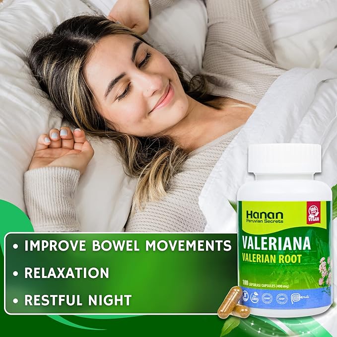 Valerian Root Capsules (100ct) - Pure Valeriana Te de Valeriana Herbal Calming Night Relaxation Wellness Support Tea Supplement from Peru