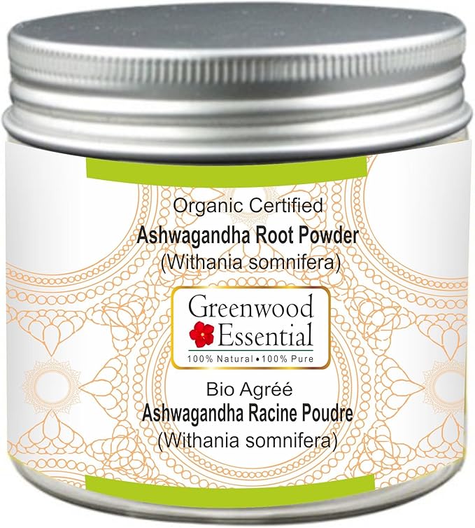 Pure Ashwgandha Powder (Withania somnifera) Organic Certified 100% Natural Therapeutic Grade 50gm (1.76 oz)