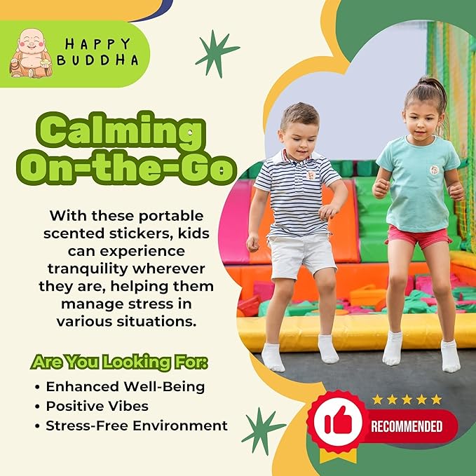 Mood Calming Stickers for Kids/Adults (90 Pack) – All Natural Patches, Chemical and Drug Free, Mood Support for Relaxation