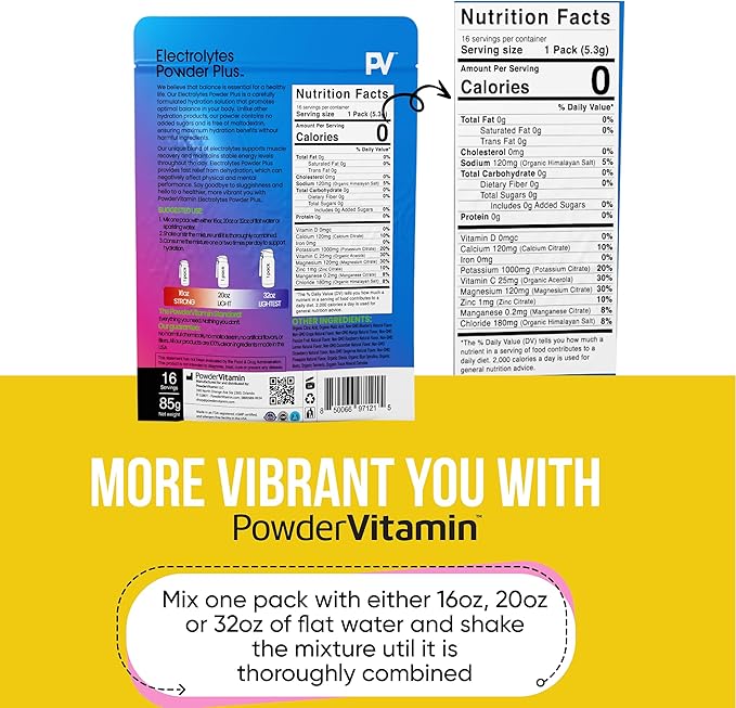 Electrolytes Powder Plus, Keto, Variety Pack B, Sugar Free, Pink Himalayan Salt, 1000mg Potassium, 120mg Calcium, 120mg Magnesium, Non-GMO, Zero Calories, (16 Hydration Packets)