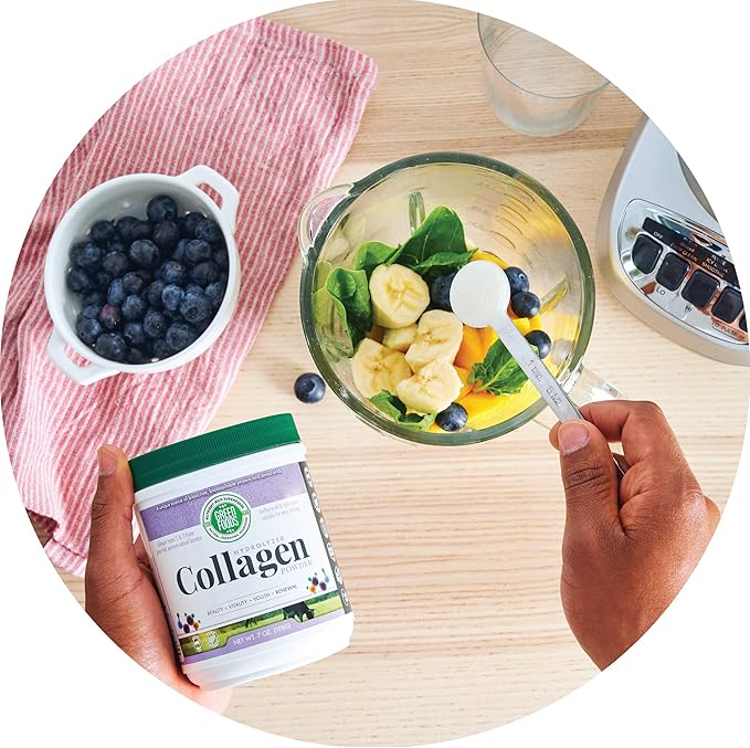 Green Foods Grass Fed Pasture Raised Hydrolyzed Collagen Peptides Protein Powder 7oz - 30 servings