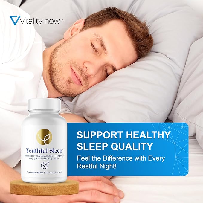 Youthful Sleep | Natural Sleep Support, No Melatonin, Supports Deep Rest and Improved Next-Day Function, Safe for Daily Use | 60 Capsules (1-Month Supply)