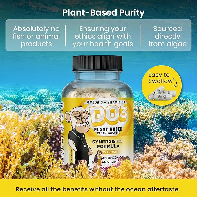 Bored Nutrition Vegan Omega 3 and Vitamin D3 Supplement 90Ct