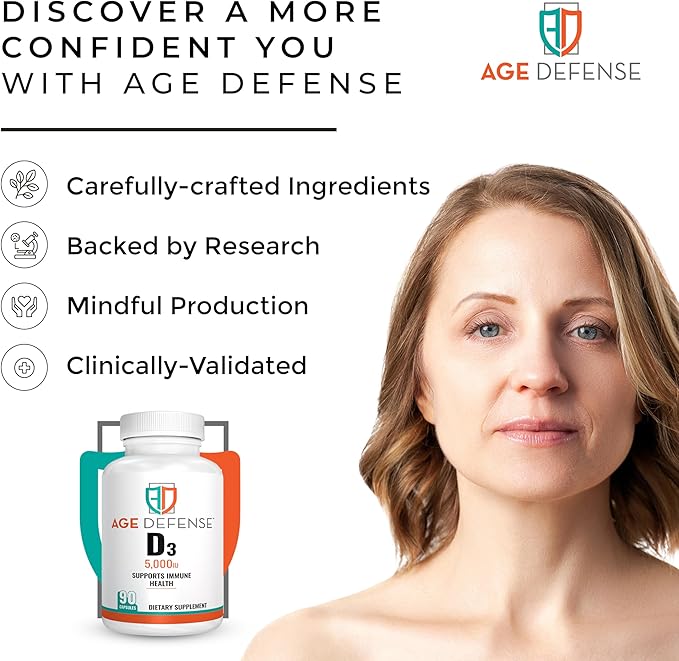 Vitamin D3 5000 IU - 90 Vegan Capsules, Optimize Bone Health, Immune Support, Mood & Muscle Strength - High Dose Vitamin D 5000 IU Deficiency Supplement for Men & Women