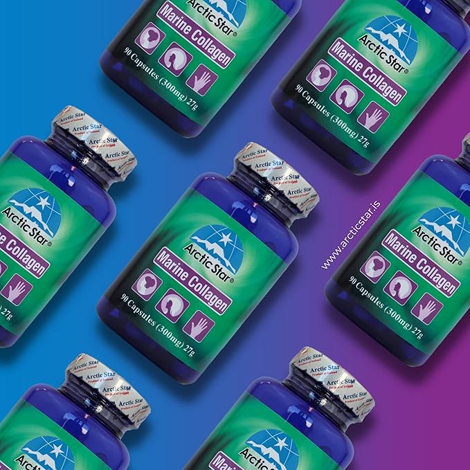 Arctic Star Marine Collagen-Vital Proteins Marine Collagen Peptides Supplement Pills for Healthy Skin Hair Nail - Hydrolyzed Collagen from Iceland - Joint Pain & Immune System Booster 90 Capsules