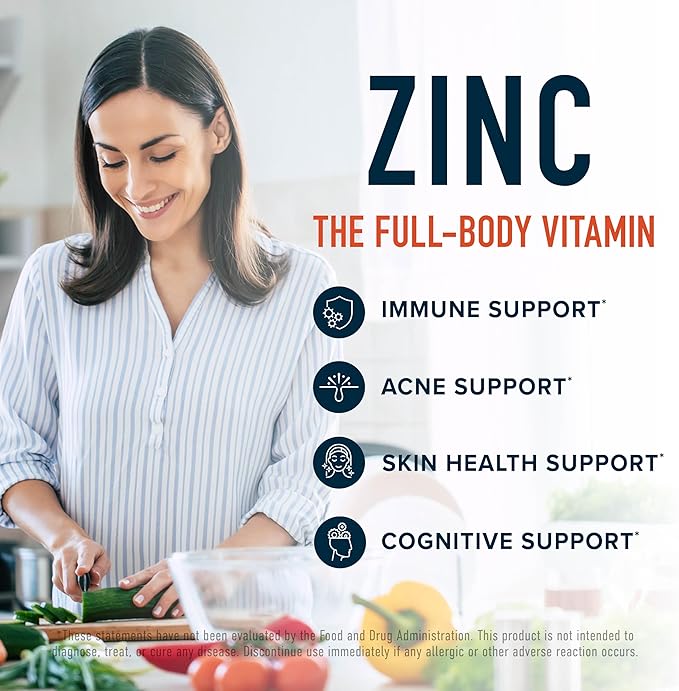 Zinc Supplement Microbeadlets for Immune & Acne Support | Highly Absorbable Zinc Bisglycinate & Orotate with 2mg Chelated Copper + Vitamin B6 | Vegan, Gluten-Free | 60 Capsules (2 Month Supply)