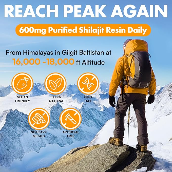Shilajit Resin, Shilajit for Men & Women, Shilajit Pure Himalayan Organic - 600mg Potency Gold Grade, with 85+ Trace Minerals, Fulvic & Humic Acid, for Stamina, Immunity & Strength, 83 Servings (50g)