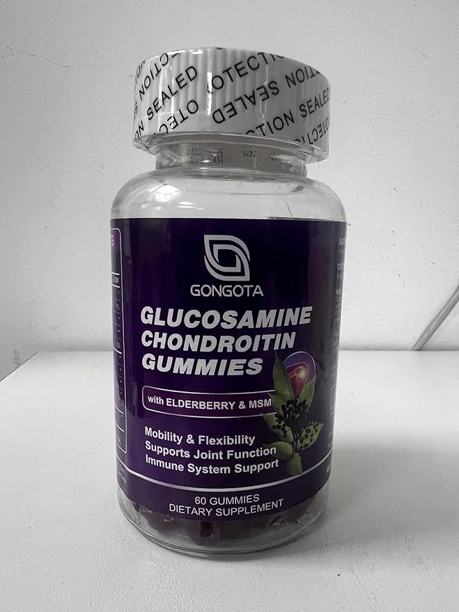 Glucosamine Chondroitin Gummies, Extra Strength 1500mg Glucosamine with MSM & Elderberry, Joint Support Supplement, Best Cartilage & Immune Support Supplement for Men and Women - 60count (1 Pack)