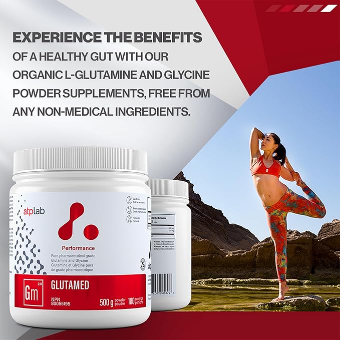 ATP LAB | Glutamed 500g | Pure Pharmaceutical-Grade Glutamine and Glycine. The Best Combination of glutamine and glycine.
